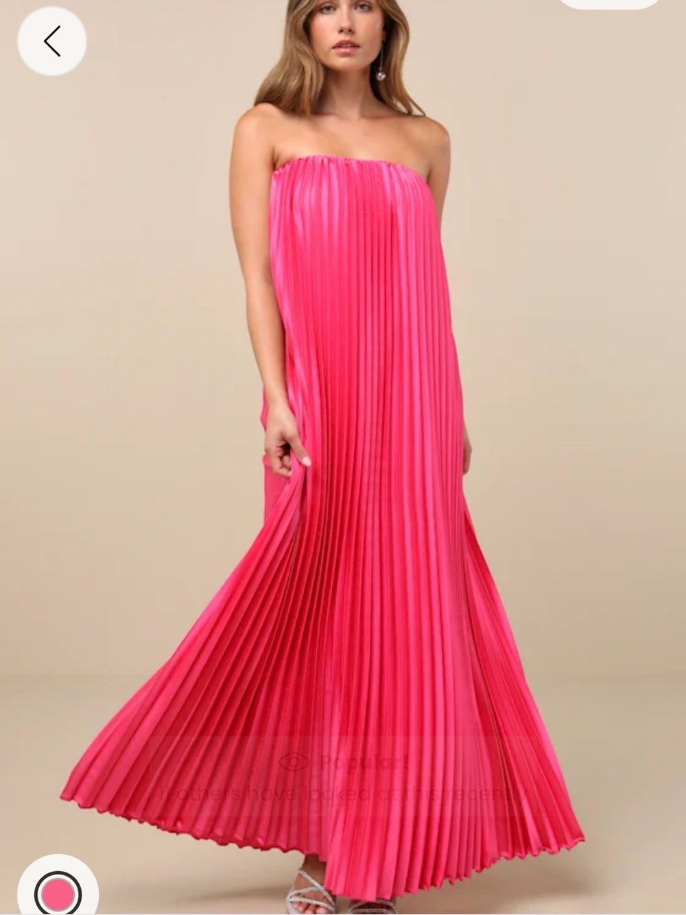 Hot Pink Pleated Maxi Dress